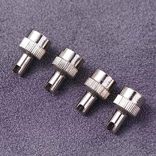 4Pcs Silver Slotted Valve Cap Metal Slotted Slot Valve Caps with Valve Core Remover Wheel Caps for Schrader Car Motorcycle Bikes Nipple Caps Cover,Valve Stems and Caps,Stem Caps