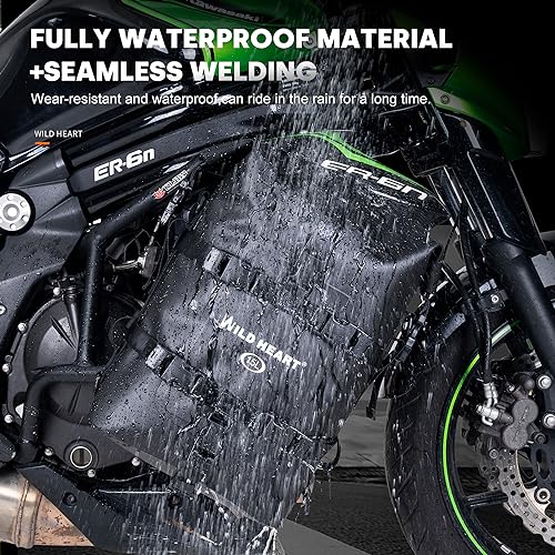 WILD HEART Waterproof Crash Bar Bags 6L/8L/15L Motorcycle Bag used as Motorcycle Luggage Sissy Bar Back Seat Saddle Rack Rear Fender Pouch Dirt Bike Gear Side Tool Bag Pack for moto ATV(15L Black TPU) - color: 15L TPU black