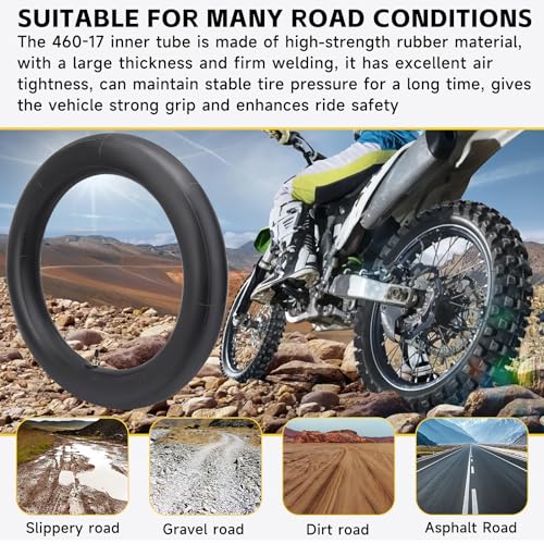 2 Packs 460-17 Motorcycle Inner Tube 130/80-17 140/70-17 - color: 2 Pack, size: 460-17*2