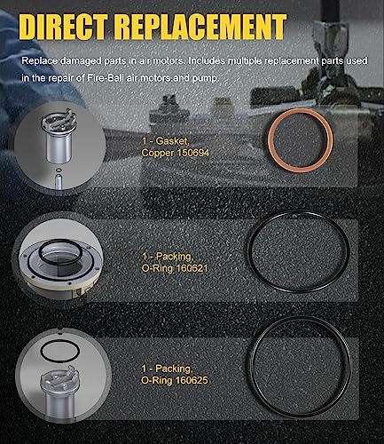 Yoursme 238286 Repair Kit Fit for Graco 300 5:1 Ratio Fire Ball 300 Oil Pumps Repairing, 238-286 Upper & Lower Repair Kit Fluid and Air Repair Parts Included #203876