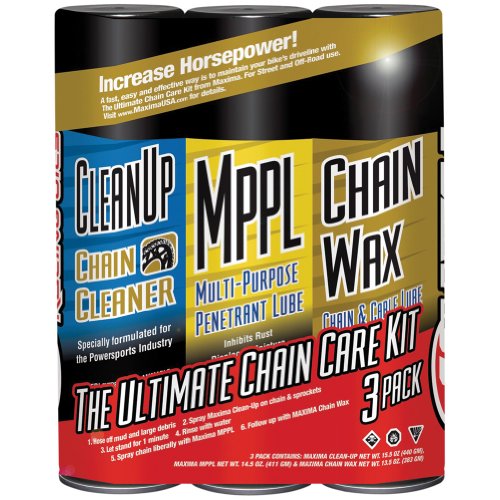 Maxima 70-749203-3PK Chain Wax Ultimate Chain Care Aerosol Combo Kit, (Pack of 3) - style: Pack of 3