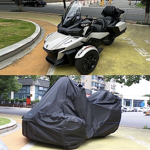 Fenrir Three Wheel Motorcycle Cover All Season Protection Waterproof Outdoor Storage Antenna Hole Quick Release Luggage Design Compatible with Can AM Spyder RT Limited/Sea-to-Sky Spyder F3 Limited - size: Spyder RT Limited/Spyder F3 Limited