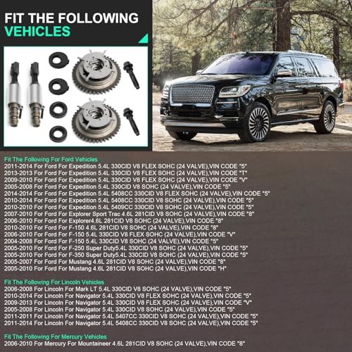 Variable Camshaft Timing Cam Phaser Kit for 2004-2010 for Ford F-150,2005-2010 for Ford F-250/F-350 Super Duty,2005-2014 for Ford Expedition,2006-2008 for Lincoln Mark LT 917-250 8L3Z-6M280-B