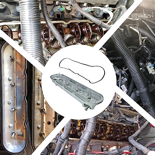 Left Driver Side Engine Valve Cover with Gaskets & Bolts Fit For GMC Sierra Yukon Envoy | Chevy Silverado Suburban Trailblazer Camaro | Pontiac Firebird G8 Replace # 12570427 264-965
