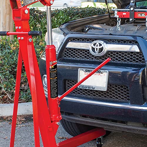 BIG RED T30808 Torin Hydraulic Long Ram Jack with Double Piston Pump and Clevis Base (Fits: Garage/Shop Cranes, Engine Hoists, and More): 8 Ton (16,000 lb) Capacity, Red - size: 8 Ton