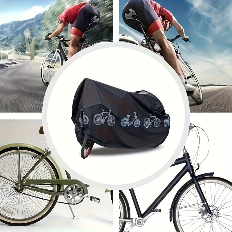 Heavy Duty All Weather Bike Cover Black EVA Non Woven Material Waterproof & Dustproof Universal Bicycles Electric Bikes Mountain Road and Motorcycles Easy to Clean Outdoor - color: black out