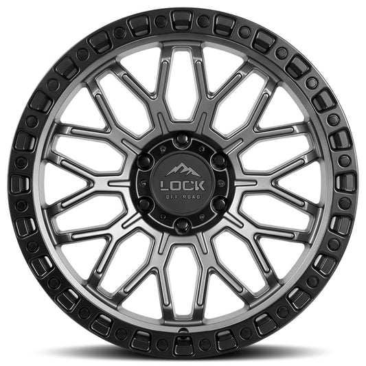 LOCK OFFROAD COMBAT-7957MGMBRR 17X9-5X127 1et - Matte Grey with Matte Black Ring - color: Matte Grey with Matte Black Ring, size: 17X9 - 5X127 1et