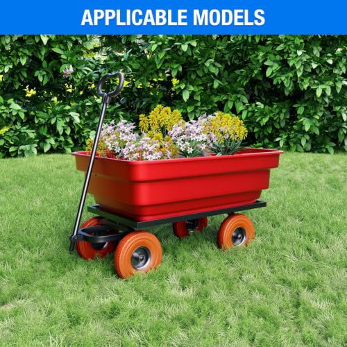 4.10/3.50-4 Flat Free Tire, 10 Inch Solid Tires with 5/8" Axle Bore Hole - color: 2Pack-Orange
