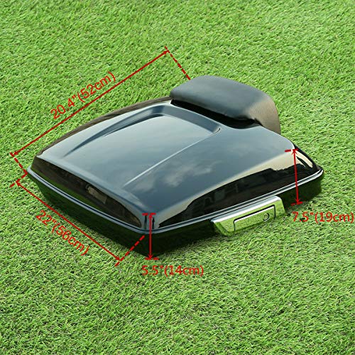 TCT-MOTORPARTS Razor Tour Luggage Trunk Rack Fit for Harley Touring 2014-25 - color: Vivid Black Razor Trunk+Black Rack