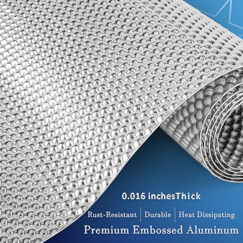 3 Pack Exhaust Heat Shield Automotive, Embossed Aluminum Heat Shield Kit with 20PCS Cable Metal Ties for Car Muffler Exhaust Wrap Heat Pipe High Temp Thermal Barrier (3Pcs 12” * 24”) - color: 3Pcs 12” * 24”