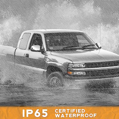 WEELMOTO Headlights Assembly for 1999-2002 Chevy Silverado 1500/2500 - color: Clear Lens I Chrome Housing I Amber Reflector