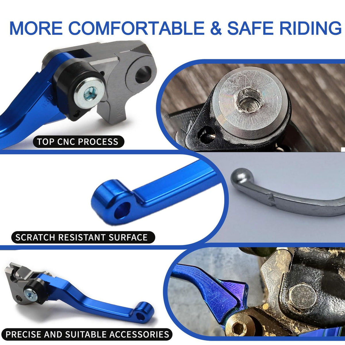 Motorcycle Brake Clutch Lever Pivot Levers Set Adjustable CNC for YZ125 YZ250 15-23 YZ250F 09-23 YZ125X 17-23 YZ250X 16-23 YZ450F YZ426F 09-23 YZ250FX 20-23 YZ450FX 19-23 Dirt Pit Bike Blue - color: Blue