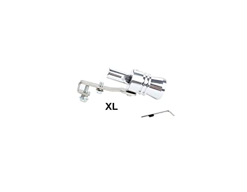 Dewhel Universal Aluminum Turbo Sound Exhaust Muffler Pipe Whistle Car Blow off valve BOV Tip Simulator Whistler Size XL Silver