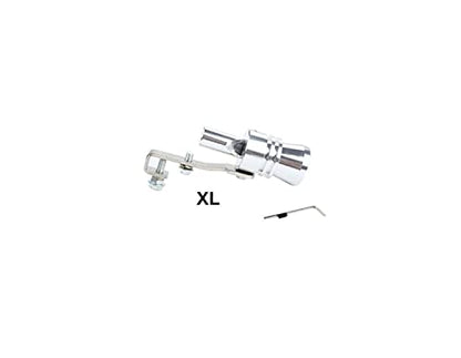 Dewhel Universal Aluminum Turbo Sound Exhaust Muffler Pipe Whistle Car Blow off valve BOV Tip Simulator Whistler Size XL Silver