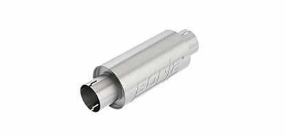 BORLA 401343 Resonator/Specialty Resonator - 3" Center Inlet/ 3" Center Outlet 5" Round x 10" Long Body 15" Overall Length. Universal Part. Reversible Design. Notched Necks.