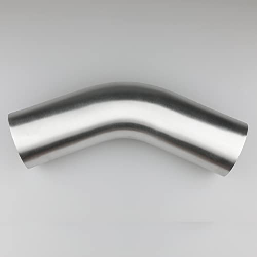 76mm (3") OD 45 Degree Elbow 3 Inch Aluminum Intercooler Pipe Air Intake Tube, 1.3D Radius, Brushed Finish - color: 45 Degree, size: OD 3" (76mm)