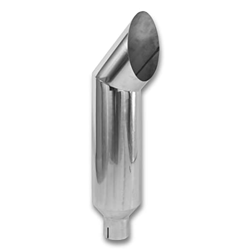 5 Inch Inlet 8 Inch Outlet Polished Stainless Steel Miter Angle Cut Diesel Smoker Exhaust Stack Tip Diesel Exhaust Tip(Stack Smokers 5" ID Inlet 36" Long) - size: 5‘’Inlet 8‘’Outlet-Silver
