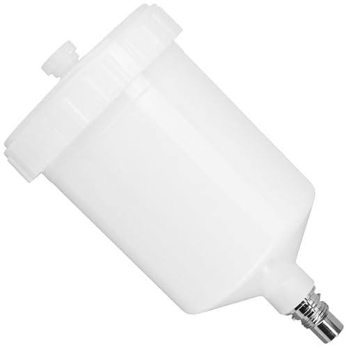 Replacement for SATA Spray Gun Cup, 600ml Plastic HVLP Paint Cup Pan with Air Thread Connector, Compatible Jet Spray Gun Accessory for Car and House Painting