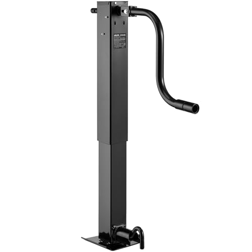 VEVOR Heavy-Duty Trailer Jack, 12,000 lbs Load Capacity, Sidewind Square Direct Weld-on Trailer Jack with Handle Crank, Adjustable Drop Leg, 26-Inch Travel for Lifting RV, Utility, Yacht Trailers - size: 12000lbs (26 inch Stroke)