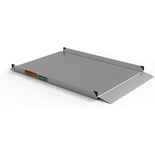 EZ-ACCESS - Aluminum Portable Wheelchair Ramp - Heavy Duty Mobility Device, Handicap Ramp with Textured Surface for Steps, and Self-Adjusting Bottom Transition Plates - 3G 5-Foot - size: 60 Inch (Pack of 1), style: Ramp Only