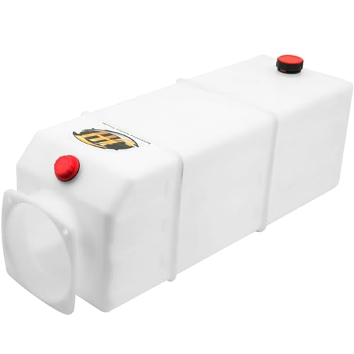 13 Quart Poly Power Unit Reservoir for Hydraulic Systems, Polyethylene Flat Bottom Utility Fluid Tank for Dump Trucks Trailers RVs Boats - size: 13 Quart