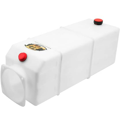 13 Quart Poly Power Unit Reservoir for Hydraulic Systems, Polyethylene Flat Bottom Utility Fluid Tank for Dump Trucks Trailers RVs Boats - size: 13 Quart