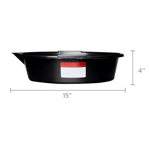 7-Quart Automotive Drain Pan with Built-in Scale and Spout, Leakproof Heavy Duty Oil Catch Pan, Anti-Splash Fluid Collector for Car Oil Change, Garage Motorcycle Repair Tools