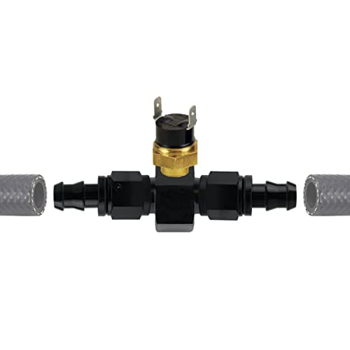 Transmission Oil Cooler Radiator Dual Electric Fan In-Line Coolant Hose Thermostat Switch Wiring Kit Car Truck (180'F On - 165'F Off, 10AN) - color: 180'F On - 165'F Off, size: 10AN
