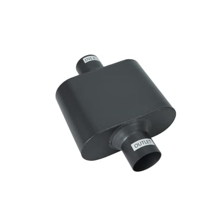 Pair of Single Chamber Performance Race Muffler 2.5" Center/Center Universal Muffler (2.5 Inch) - size: 2.5 Inch