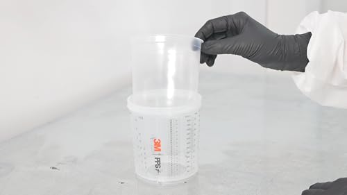 3M 26000 PPS 2.0 Spray Gun Cup, Lids and Liners Kit, Standard, 200-Micron Filter, 22 Ounces, BLACK,SILVER - size: Standard, 200-Micron Filter