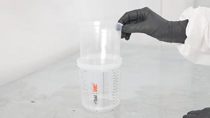 3M 26000 PPS 2.0 Spray Gun Cup, Lids and Liners Kit, Standard, 200-Micron Filter, 22 Ounces, BLACK,SILVER - size: Standard, 200-Micron Filter