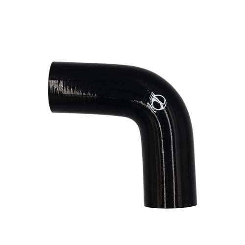 2 Inch / 51mm 90 Degree Silicone Elbow Hose – Extended Leg Design, True 102mm Length, 5.5mm Thickness – High Temp 4-Ply Black Coupler for Turbo, Intake, Radiator Pipe - size: 2 Inch / 51mm