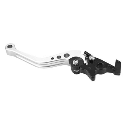 Zerone 1 Pair Motorcycle Levers Brake, Clutch Handle of CNC Aluminum Motorcycle Clutch Drum Motorcycle Brake Handle (Silvery White) - color: Silvery White