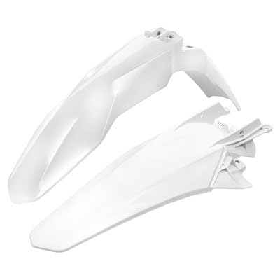 UFO PLAST Front/Rear Fender Kit - Replacement Dirt Bike Front and Rear Mud Guard - Compatible with GASGAS MC 125/250F/450F/EX 250F/300/350F/450F 2021-2023/EX 250/MC 350F 2022-2023 - color: White