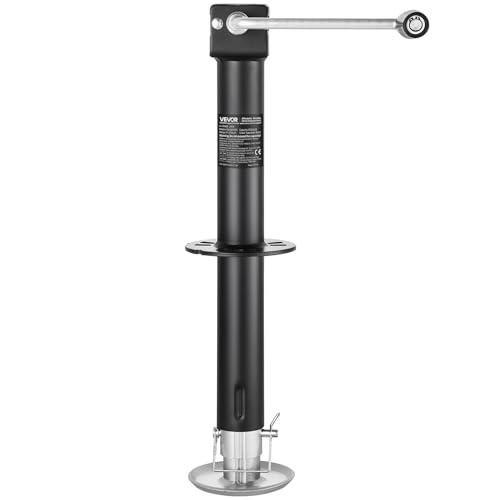 VEVOR 5000 lbs A-Frame Trailer Jack, 15-Inch Vertical Travel, Trailer Lift Jack with Adjustable 7-Level Drop Leg & Drill Socket, Cordless Drill Compatible, Suitable for RV, Utility, Yacht Trailers - size: 5000 lbs (25 inch Stroke)