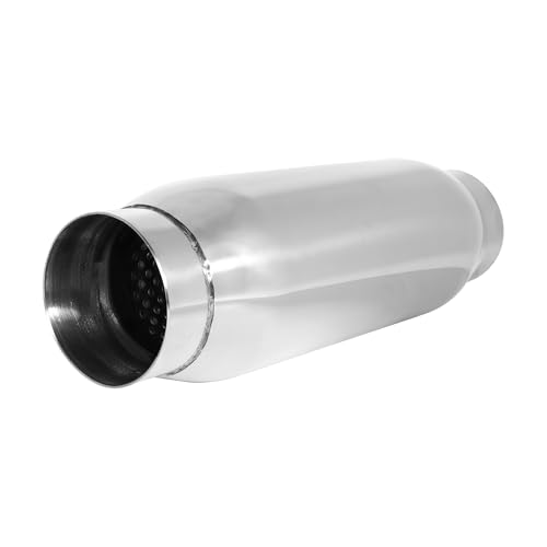 Exhaust Resonator, 3 Inch Inlet Resonator Muffler Straight Stainless Steel, Universal Performance Muffler 13''/340mm Overall Length, Polished - size: 3''x 4''