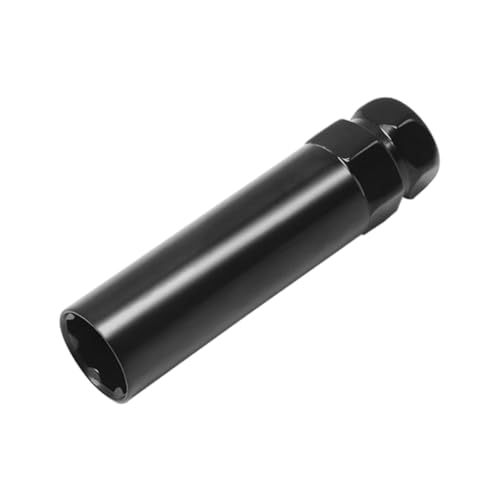 AUCELI 6 Point Spline Lug Nuts Key Tuner Socket Tool, Automotive Wheel Lock Removal Kit for Wrench with 3/4” & 13/16" Hex, Compatible with 12x1.5 12x1.25 1/2" x20 Thread Size, Universal Fit（Black） - color: Black