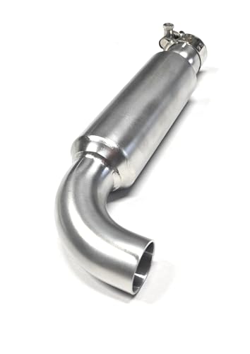 Stainless Steel Muffler Slip-On 1.25" OD tubing, 90 degree exit, Predator 420, Predator 670, Predator 459, GX240, GX270, GX390, Generator, minibike, Gokarts.