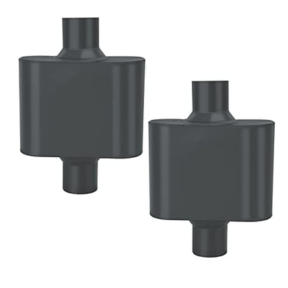 Pair of Single Chamber Performance Race Chambered Muffler 2.25" Center/Center Universal Muffler - size: 2.25 Inch