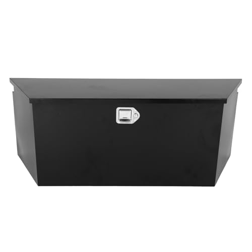 49"X14.6"X18.5" Tongue Truck Box Black Heavy Duty Steel Trailer Tongue Box Pick Up Truck Tool Box Storage Organizer w/Lock & Keys - size: 49"x14.6"x18.5"