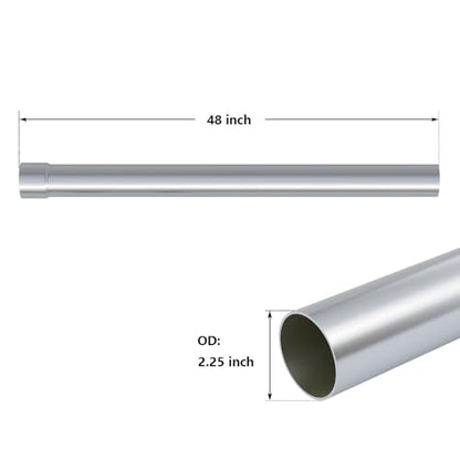 A-KARCK Straight Exhaust Pipe 2.25" Inlet, 304 Stainless Steel 48" Long Mandrel Exhaust Tube, Custom Your Own Exhaust System - size: 2.25", style: 48 INCH