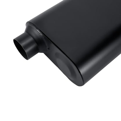 Mufflers 2 Chamber 2.25" Universal Muffler Performance Exhaust Muffler 2.25 IN Pipe,Aggressive Sound,Black(2.25" offset in/center out/overall 18") - size: 2.25" offset in | 2.25" center out | overall 18", style: Offset in | Center out