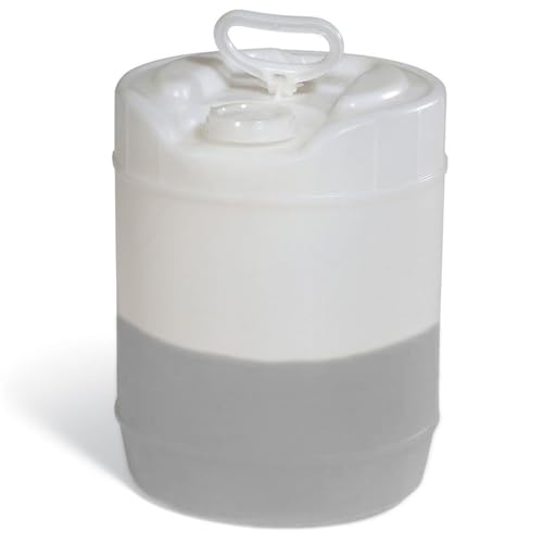 5 Gallon HDPE Oil Storage Container Automotive | - Leak Proof Translucent Plastic Carboy with Handle - ext. Dia. 11.5" x 14.75" H. - Made in USA - color: Translucent