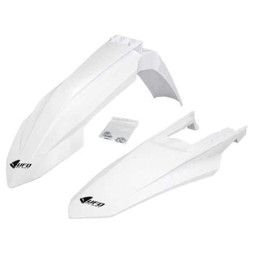 UFO PLAST Front/Rear Fender Kit - Replacement Dirt Bike Front and Rear Mud Guard - Compatible with KTM 125/250/300 SX/250/350/450 XC-F 2023-2026/250/350/450 SX-F/125/250/300 XC 2023-2027 - color: White