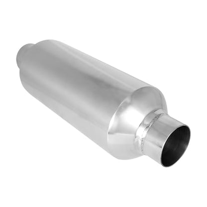 Exhaust Muffler, 2 Inch Inlet Resonator Muffler Straight Stainless Steel, Universal Performance Muffler 13''/340mm Overall Length, Polished - size: 2''x 4''
