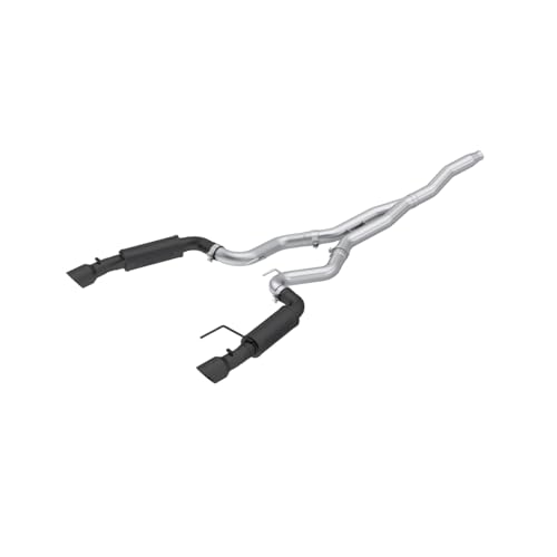 MBRP S7275BLK 3" Cat Back, Dual Split Rear, Race Version Exhaust System with 4.5" Tips (Black Coated) - color: Black Coated