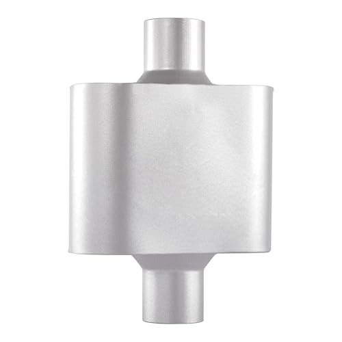 Universal Mufflers, Performance Automotive Exhaust Muffler, Single Chamber center in/center out, silver (2.75") - size: 2.75"