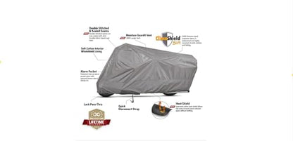 Dowco Guardian 51614-07 WeatherAll Plus Indoor/Outdoor Waterproof Motorcycle Cover: Grey, Adventure Touring