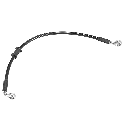 Motoforti Universal 40cm 15.75" Motorcycle Brake Clutch Oil Hose Line Pipe Hydraulic Reinforced Stainless Steel Braided Black - color: Black, size: 16 Inch