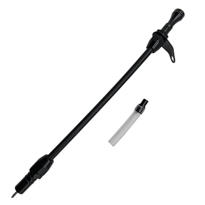 HAHAHA TH350 BellHousing Mount Dipstick（17.9 inch）.TH350/Turbo 350 Short Flexible Braided Transmission Dipstick Compatible with Chevy/GM TH350 Turbo 350, (Black) - color: Black
